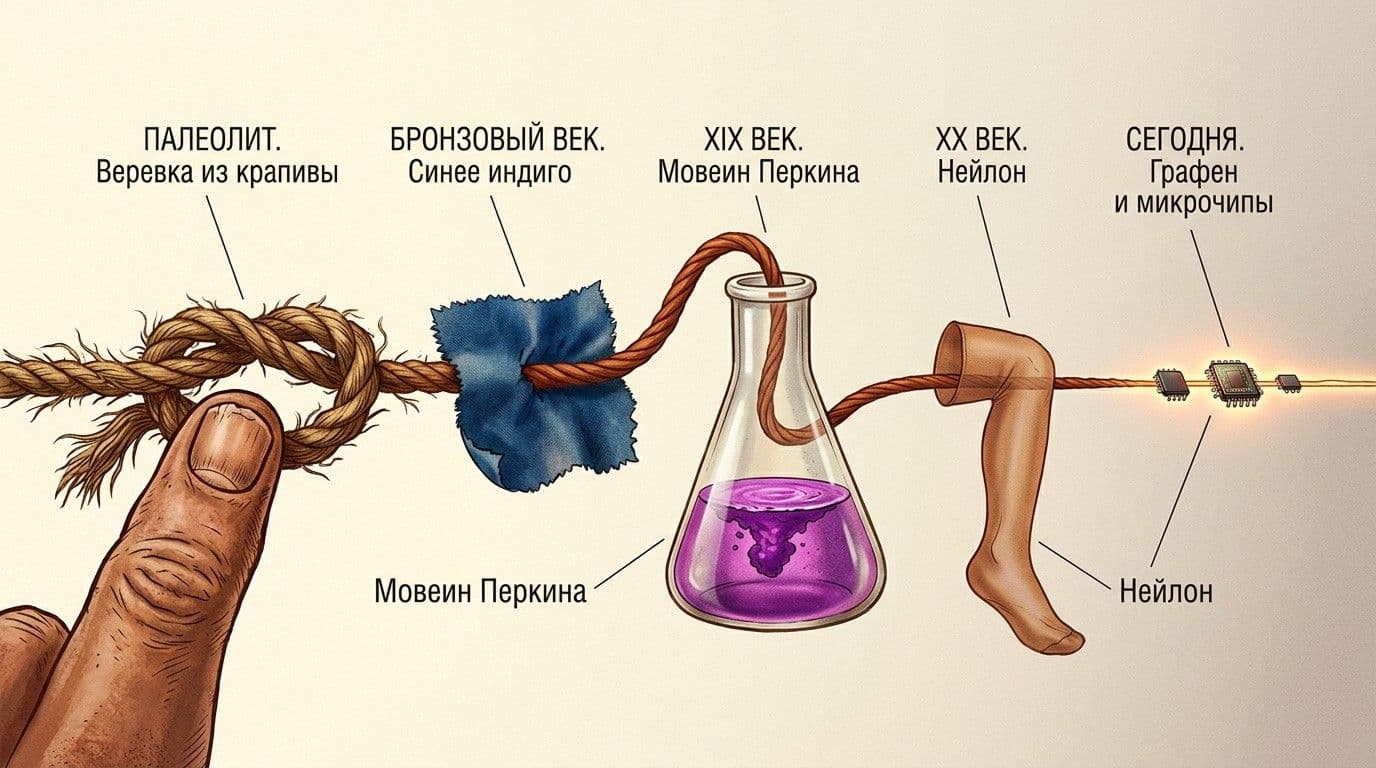 От веревочной юбки до графенового свитера: 27 тысяч лет эволюции тканей